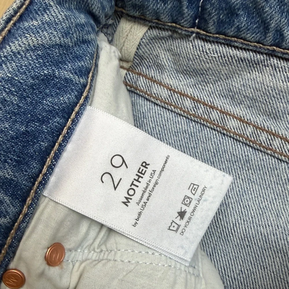 MOTHER The Dodger Skimp High Waist Cuffed Hem Wide Leg Jeans, SIZE 29 - Picture 11 of 13